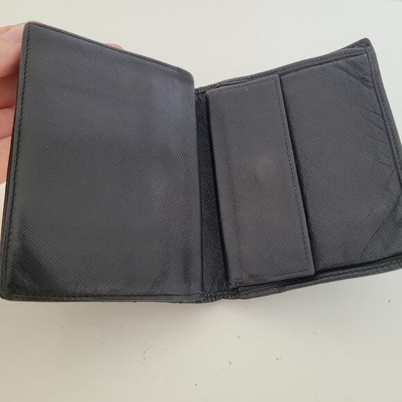 PRADA Black Nero Saffiano Leather Wallet Medium Bifold Compact Unisex Authentic - Picture 4 of 15